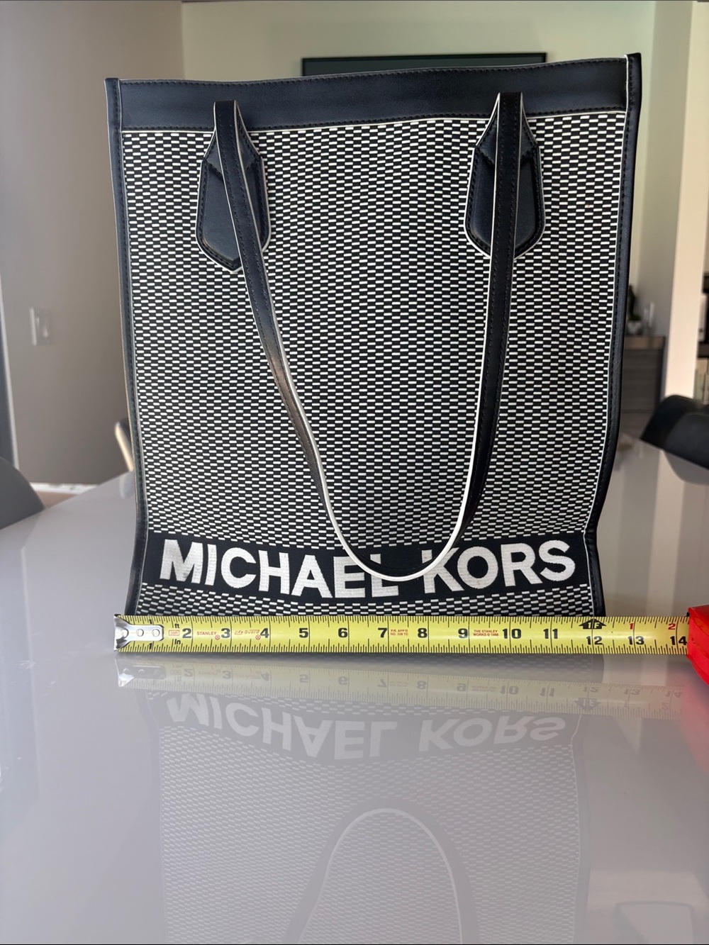 Michael Kors Black & White Logo Tote - Picture 3 of 9